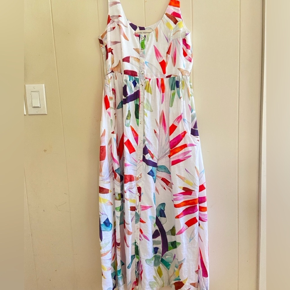 Mara Hoffman Button Down Midi Dress, Size 8